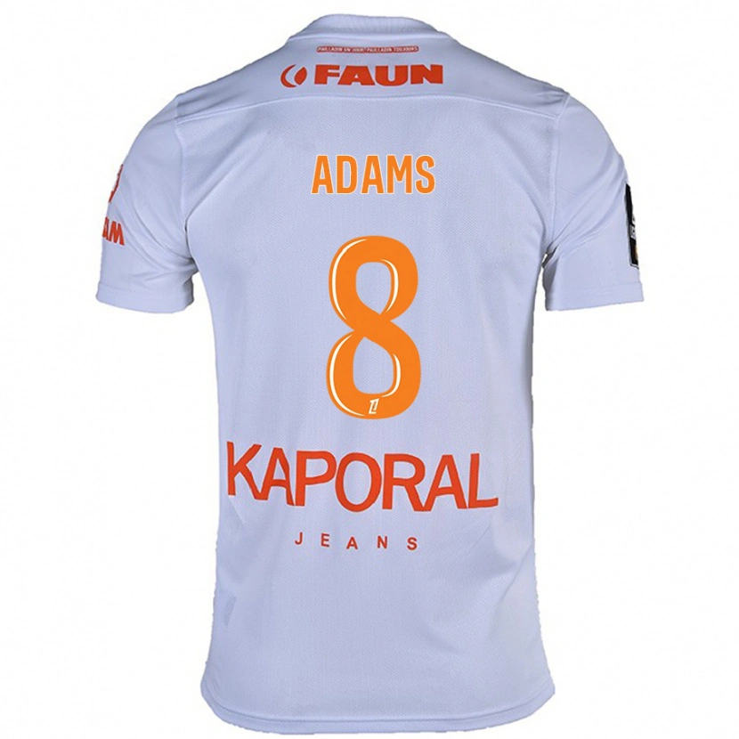 Danxen Uomo Maglia Akor Adams #8 Bianco Kit Gara Away 2024/25 Maglietta