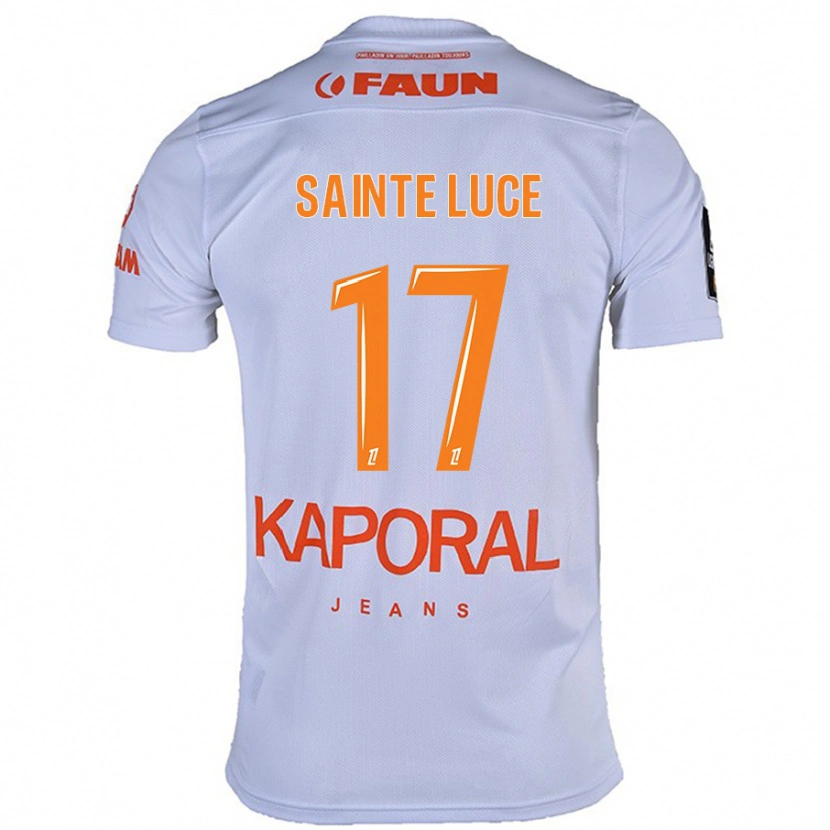 Danxen Uomo Maglia Théo Sainte-Luce #17 Bianco Kit Gara Away 2024/25 Maglietta