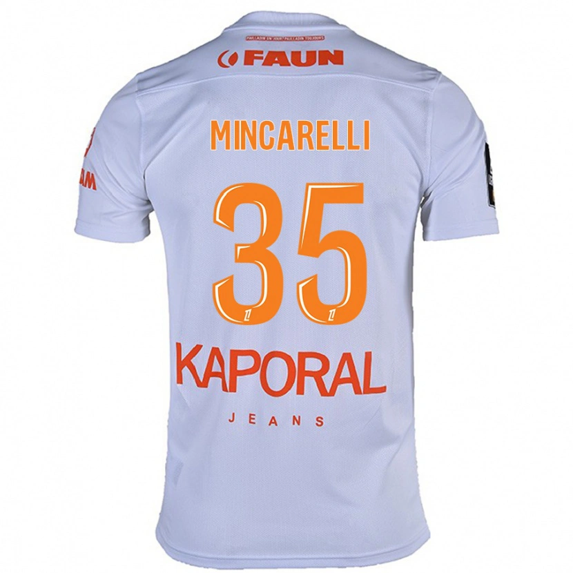 Danxen Uomo Maglia Lucas Mincarelli #35 Bianco Kit Gara Away 2024/25 Maglietta