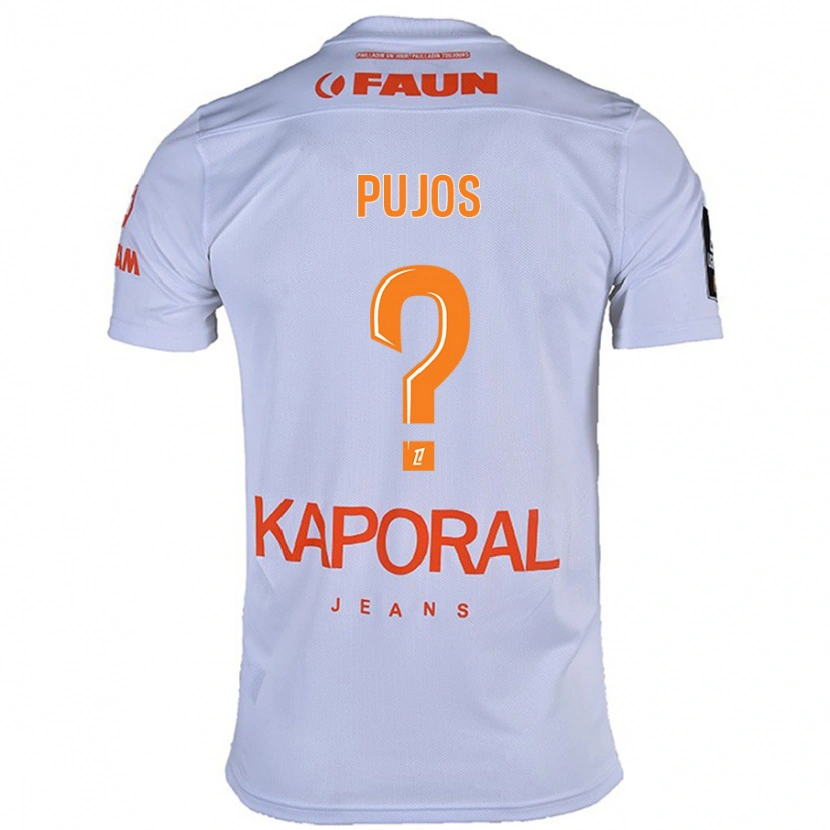 Danxen Uomo Maglia Lenny Pujos #0 Bianco Kit Gara Away 2024/25 Maglietta