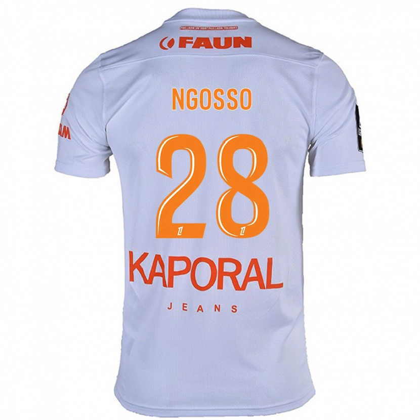 Danxen Uomo Maglia Glenn Ngosso #28 Bianco Kit Gara Away 2024/25 Maglietta