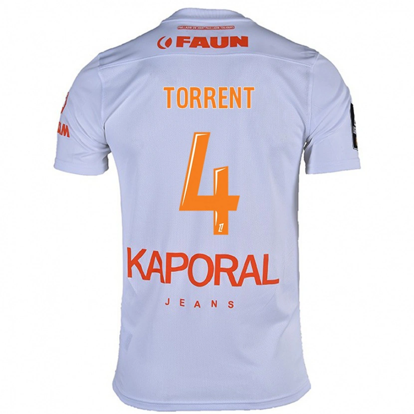 Danxen Uomo Maglia Marion Torrent #4 Bianco Kit Gara Away 2024/25 Maglietta