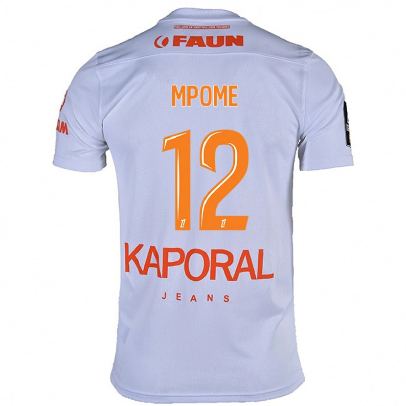 Danxen Uomo Maglia Maelys Mpomé #12 Bianco Kit Gara Away 2024/25 Maglietta