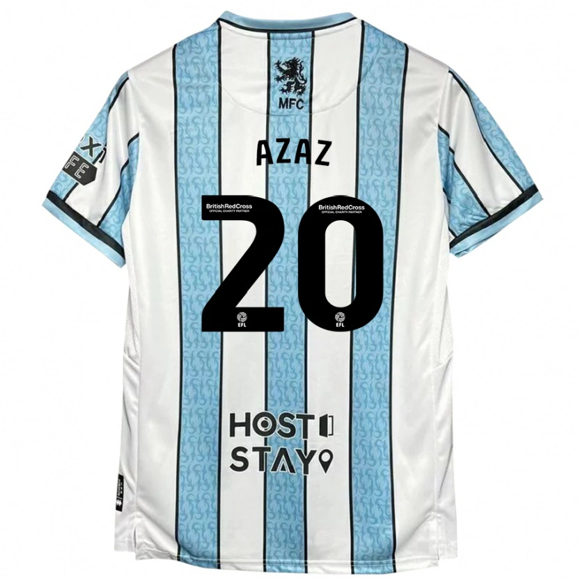 Danxen Uomo Maglia Finn Azaz #20 Bianco Blu Kit Gara Away 2024/25 Maglietta