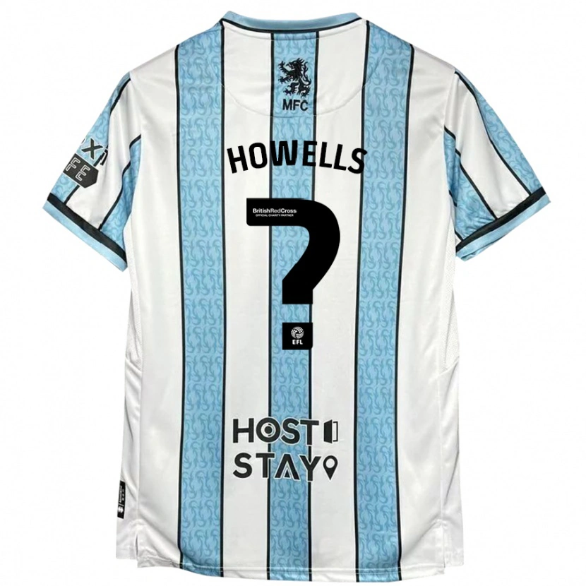 Danxen Uomo Maglia Max Howells #0 Bianco Blu Kit Gara Away 2024/25 Maglietta