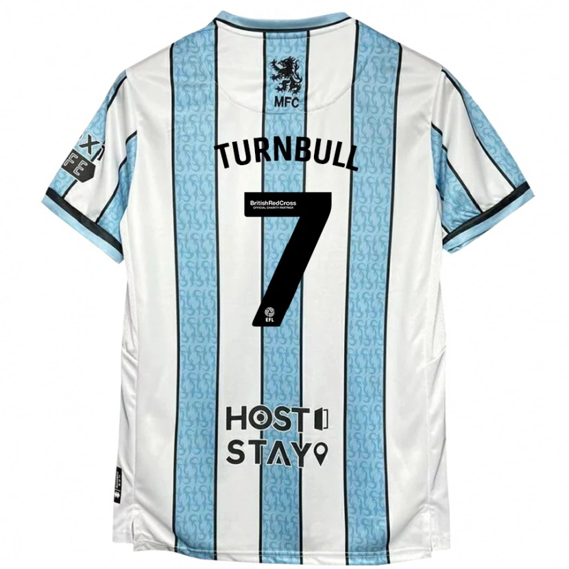 Danxen Uomo Maglia Ellen Turnbull #7 Bianco Blu Kit Gara Away 2024/25 Maglietta