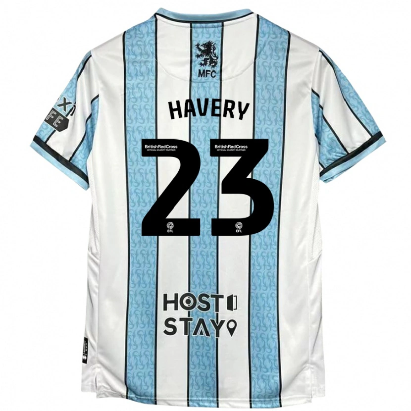 Danxen Uomo Maglia Nicole Havery #23 Bianco Blu Kit Gara Away 2024/25 Maglietta