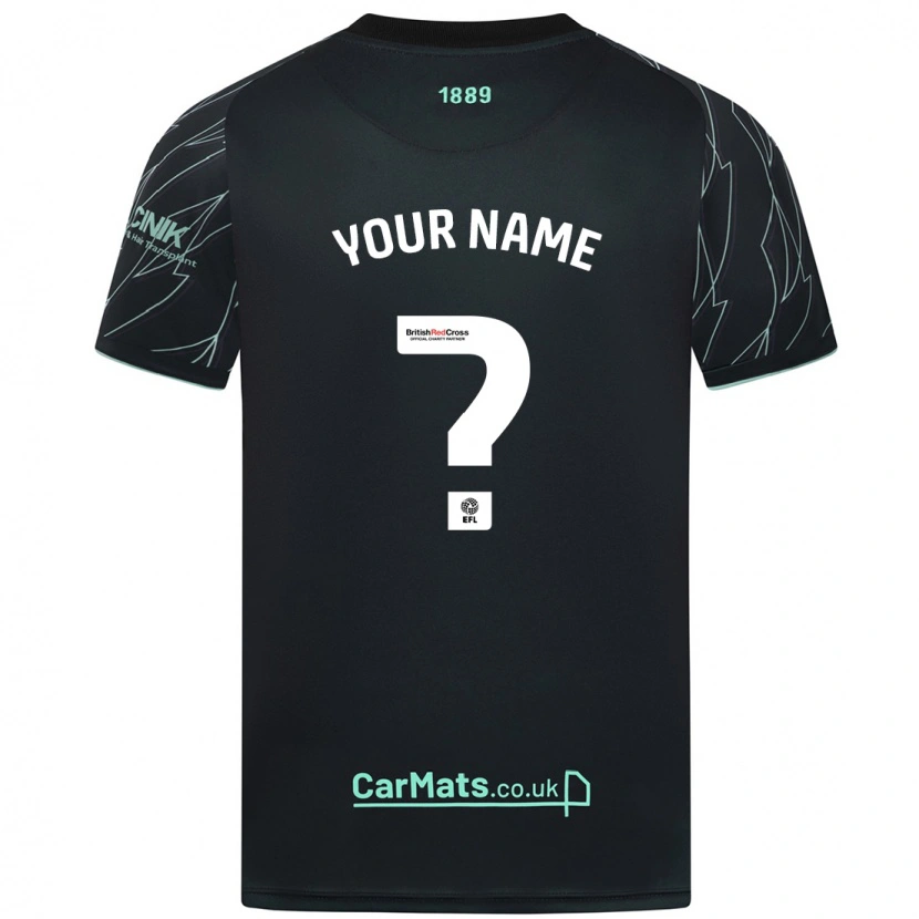Danxen Uomo Maglia Il Tuo Nome #0 Nero Verde Kit Gara Away 2024/25 Maglietta