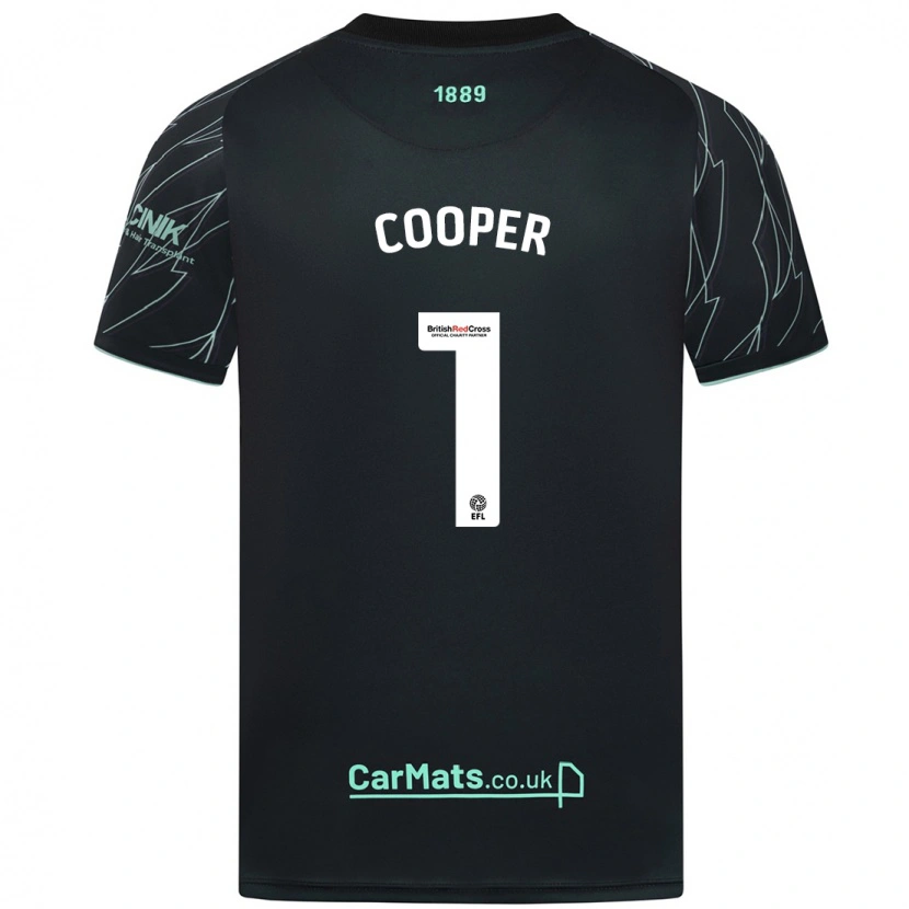 Danxen Uomo Maglia Michael Cooper #1 Nero Verde Kit Gara Away 2024/25 Maglietta
