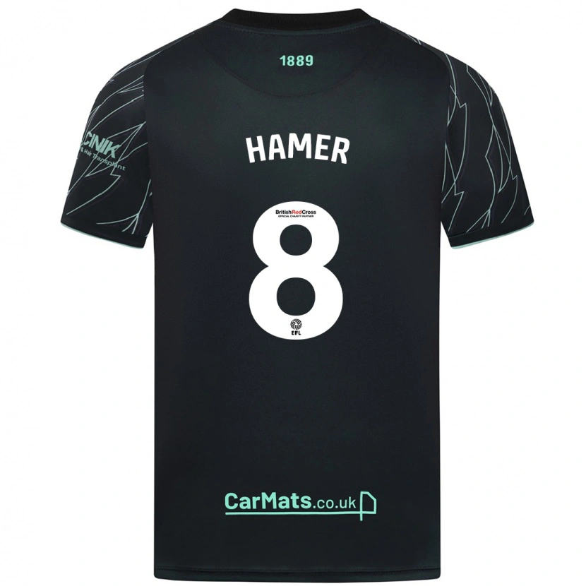 Danxen Uomo Maglia Gustavo Hamer #8 Nero Verde Kit Gara Away 2024/25 Maglietta