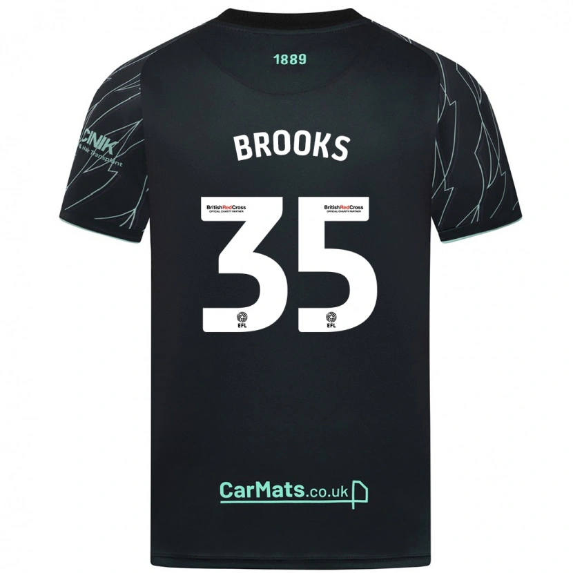 Danxen Uomo Maglia Andre Brooks #35 Nero Verde Kit Gara Away 2024/25 Maglietta