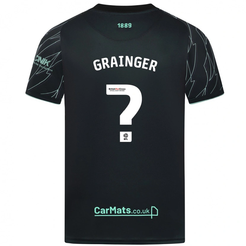 Danxen Uomo Maglia Benjamin Grainger #0 Nero Verde Kit Gara Away 2024/25 Maglietta