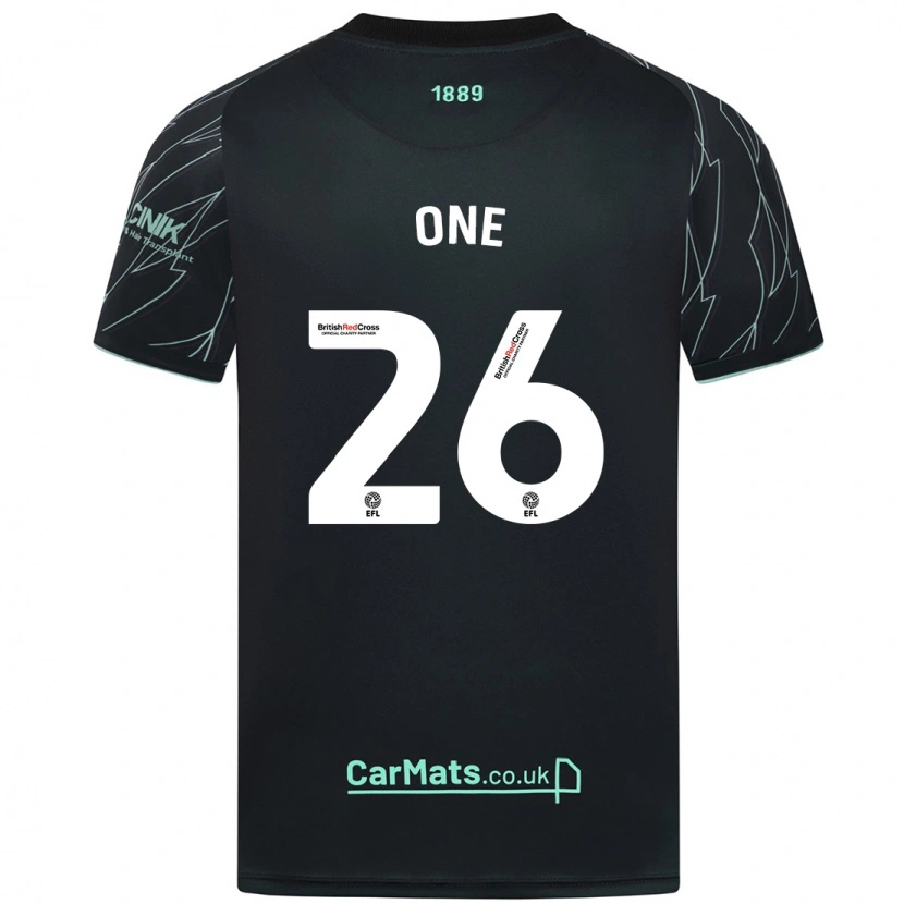 Danxen Uomo Maglia Ryan Oné #26 Nero Verde Kit Gara Away 2024/25 Maglietta