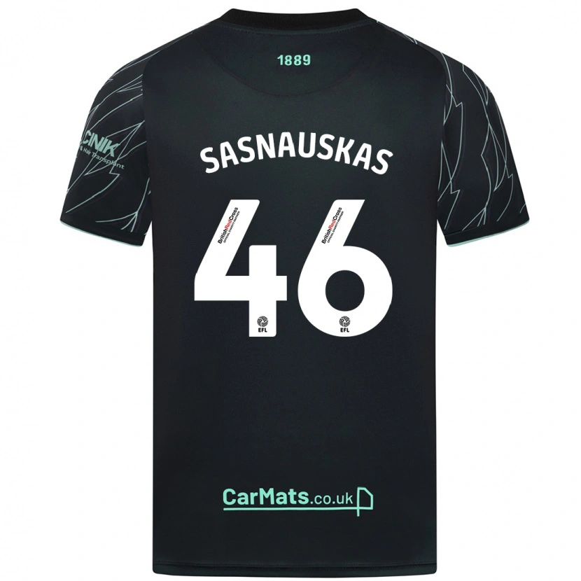 Danxen Uomo Maglia Dovydas Sasnauskas #46 Nero Verde Kit Gara Away 2024/25 Maglietta