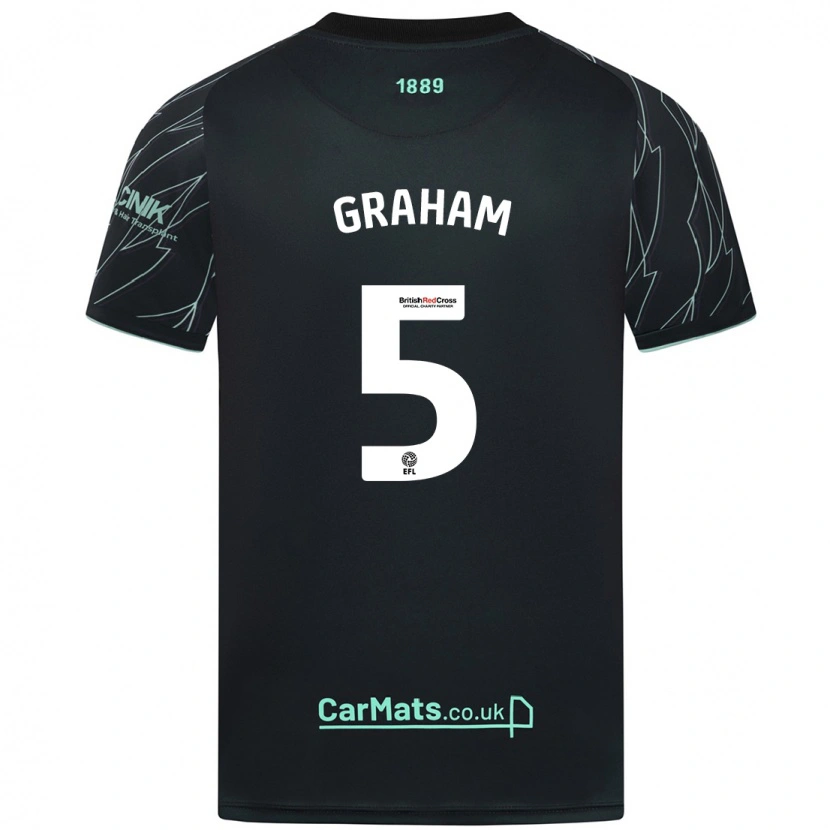 Danxen Uomo Maglia Molly Graham #5 Nero Verde Kit Gara Away 2024/25 Maglietta