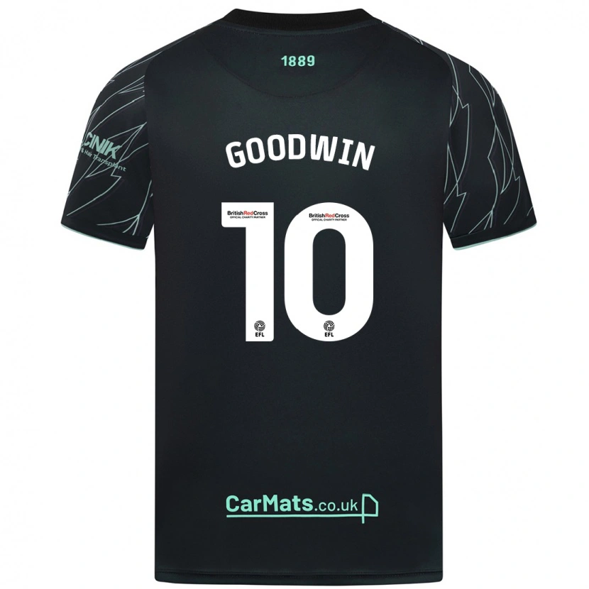 Danxen Uomo Maglia Isobel Goodwin #10 Nero Verde Kit Gara Away 2024/25 Maglietta
