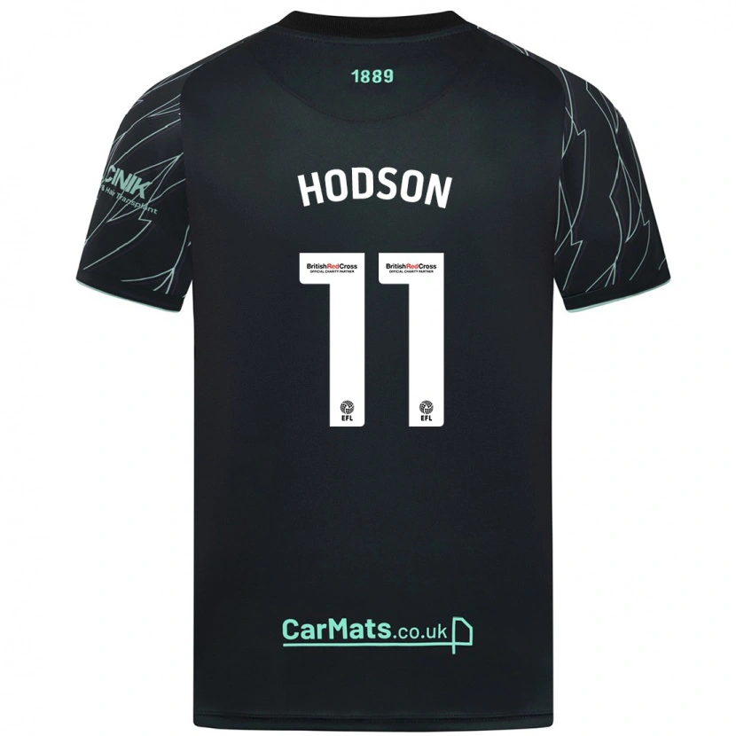 Danxen Uomo Maglia Ashley Hodson #11 Nero Verde Kit Gara Away 2024/25 Maglietta