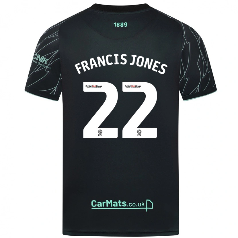 Danxen Uomo Maglia Maria Francis-Jones #22 Nero Verde Kit Gara Away 2024/25 Maglietta