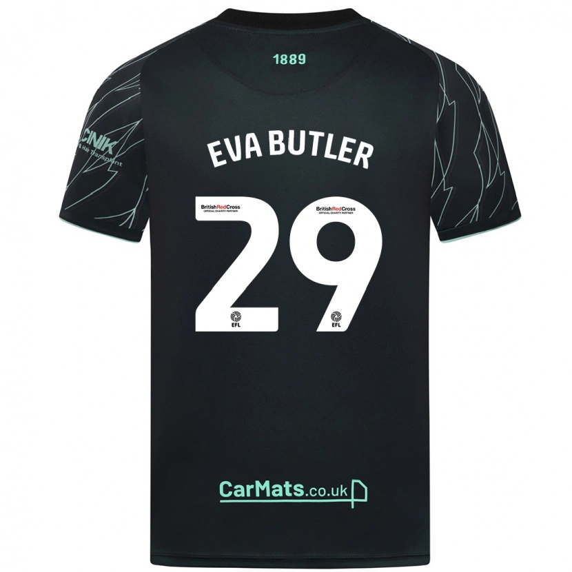 Danxen Uomo Maglia Eva Butler #29 Nero Verde Kit Gara Away 2024/25 Maglietta