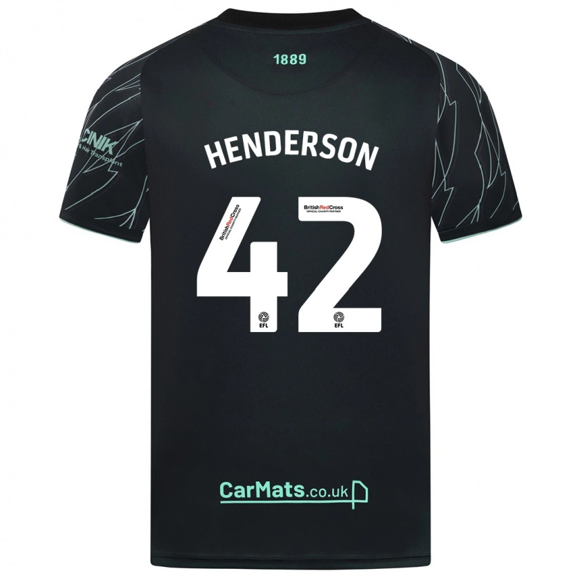 Danxen Uomo Maglia Peyton Henderson #42 Nero Verde Kit Gara Away 2024/25 Maglietta