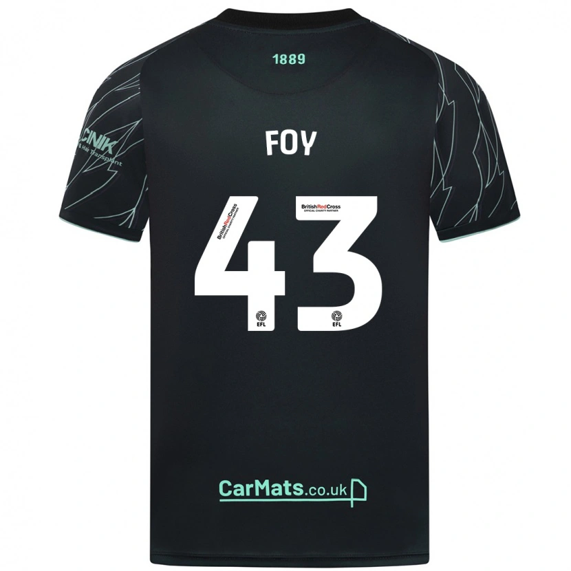Danxen Uomo Maglia Gus Foy #43 Nero Verde Kit Gara Away 2024/25 Maglietta