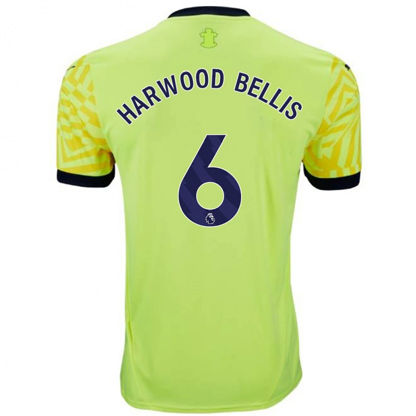 Danxen Uomo Maglia Taylor Harwood-Bellis #6 Giallo Kit Gara Away 2024/25 Maglietta