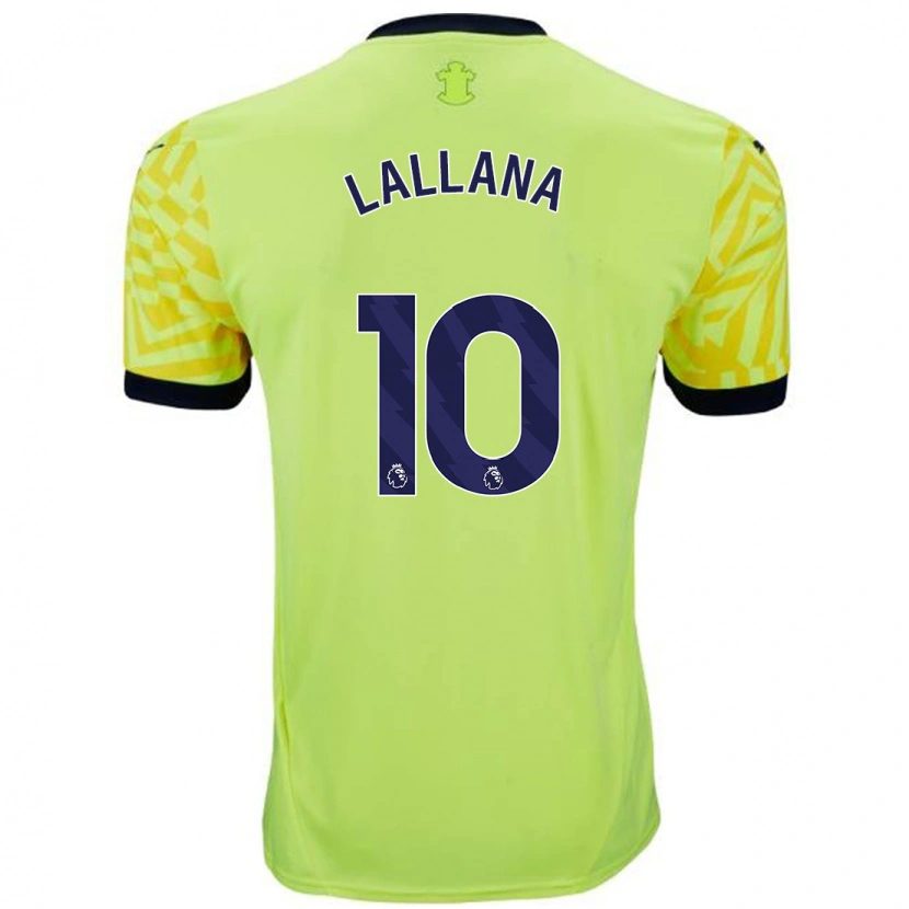 Danxen Uomo Maglia Adam Lallana #10 Giallo Kit Gara Away 2024/25 Maglietta