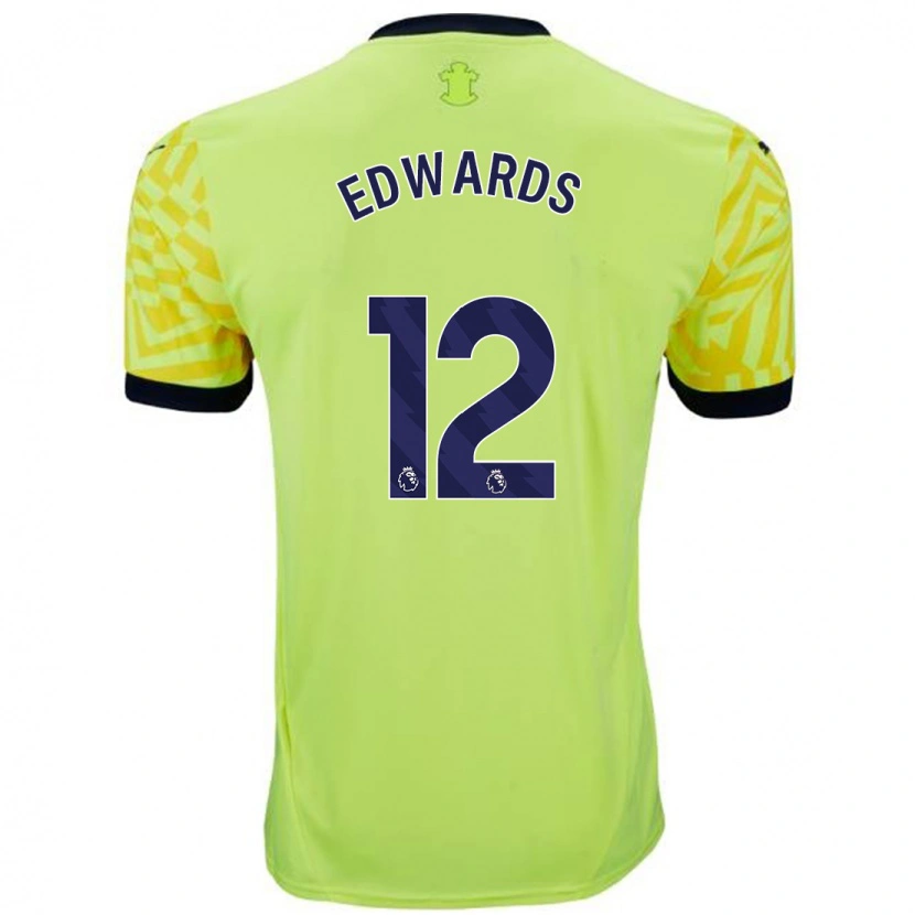 Danxen Uomo Maglia Ronnie Edwards #12 Giallo Kit Gara Away 2024/25 Maglietta