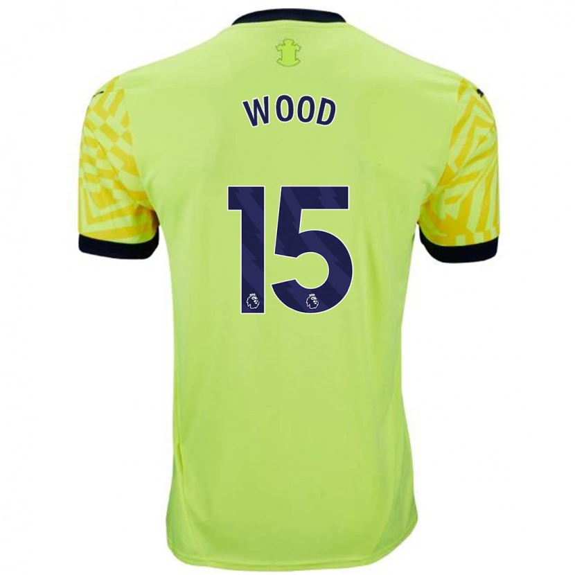 Danxen Uomo Maglia Nathan Wood #15 Giallo Kit Gara Away 2024/25 Maglietta