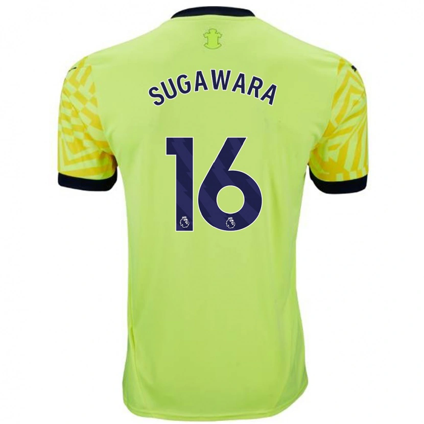 Danxen Uomo Maglia Yukinari Sugawara #16 Giallo Kit Gara Away 2024/25 Maglietta