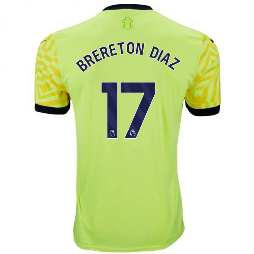 Danxen Uomo Maglia Ben Brereton Díaz #17 Giallo Kit Gara Away 2024/25 Maglietta