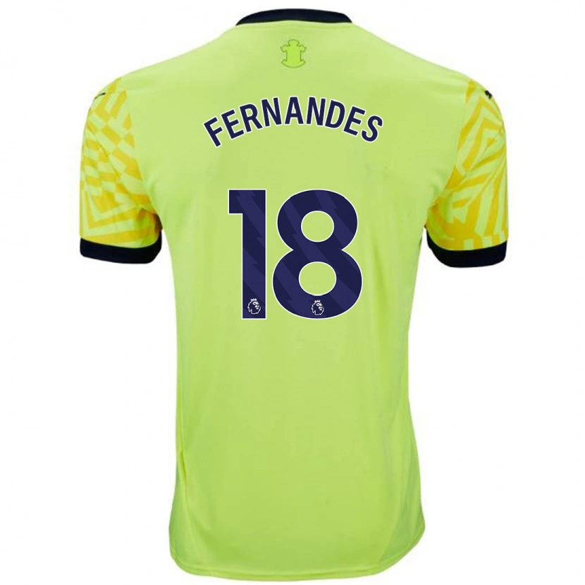 Danxen Uomo Maglia Mateus Fernandes #18 Giallo Kit Gara Away 2024/25 Maglietta