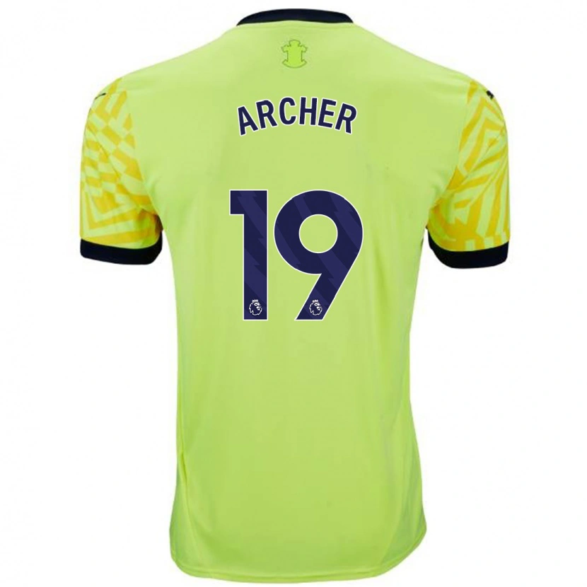 Danxen Uomo Maglia Cameron Archer #19 Giallo Kit Gara Away 2024/25 Maglietta