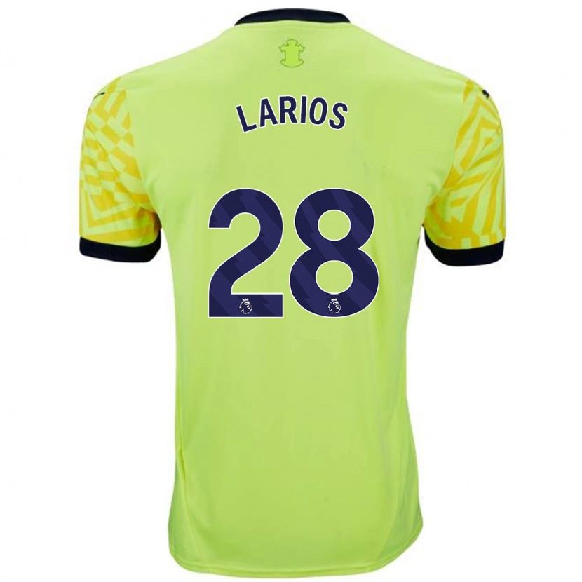 Danxen Uomo Maglia Juan Larios #28 Giallo Kit Gara Away 2024/25 Maglietta