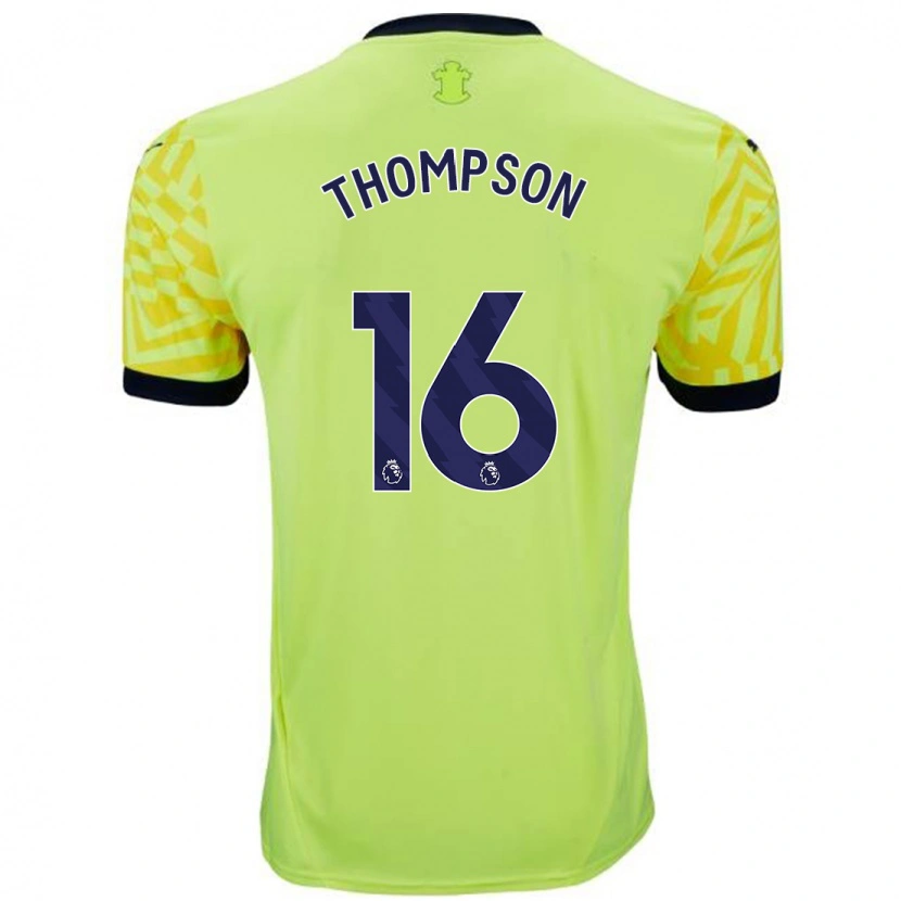 Danxen Uomo Maglia Emma Thompson #16 Giallo Kit Gara Away 2024/25 Maglietta