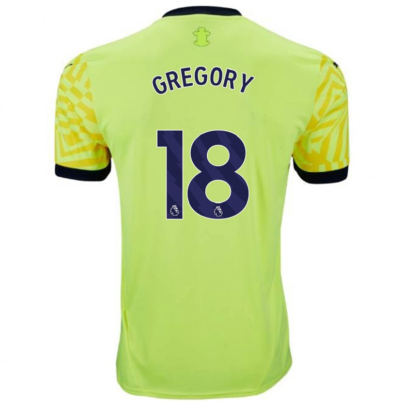 Danxen Uomo Maglia Freya Gregory #18 Giallo Kit Gara Away 2024/25 Maglietta