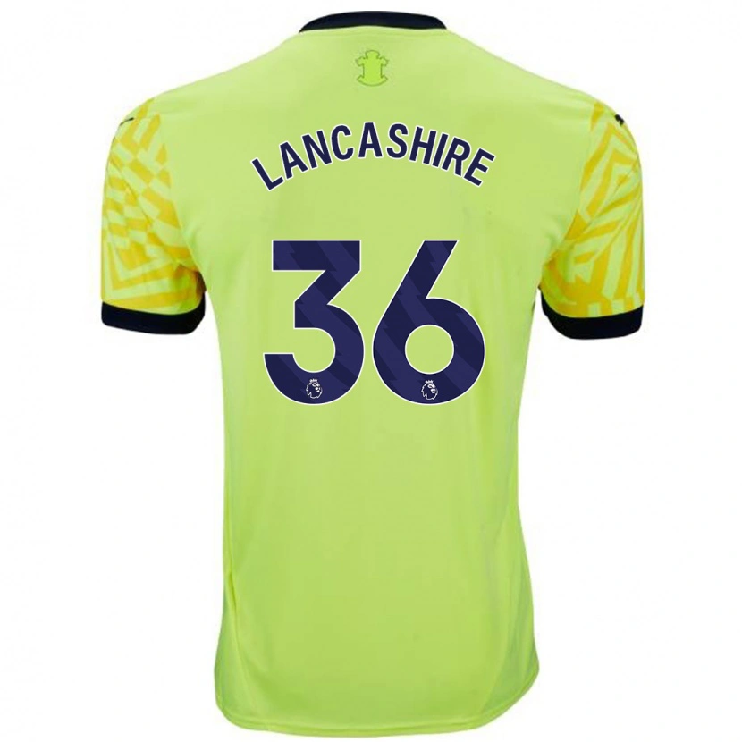 Danxen Uomo Maglia Olly Lancashire #36 Giallo Kit Gara Away 2024/25 Maglietta