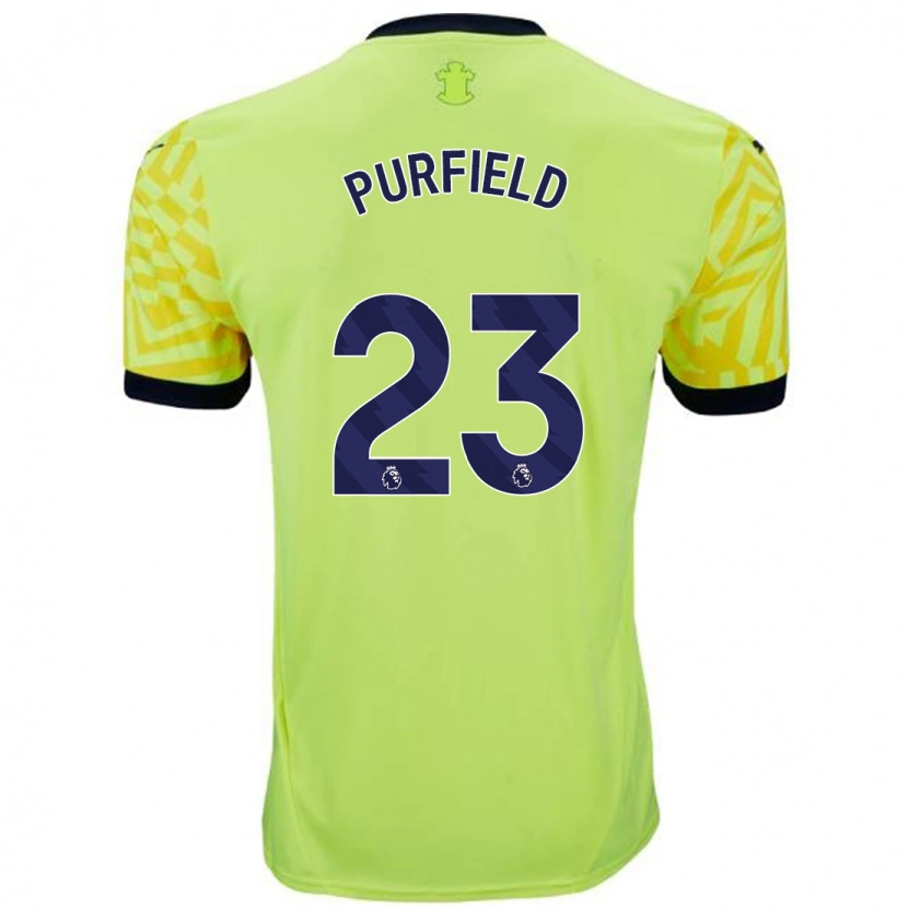 Danxen Uomo Maglia Jemma Elizabeth Purfield #23 Giallo Kit Gara Away 2024/25 Maglietta