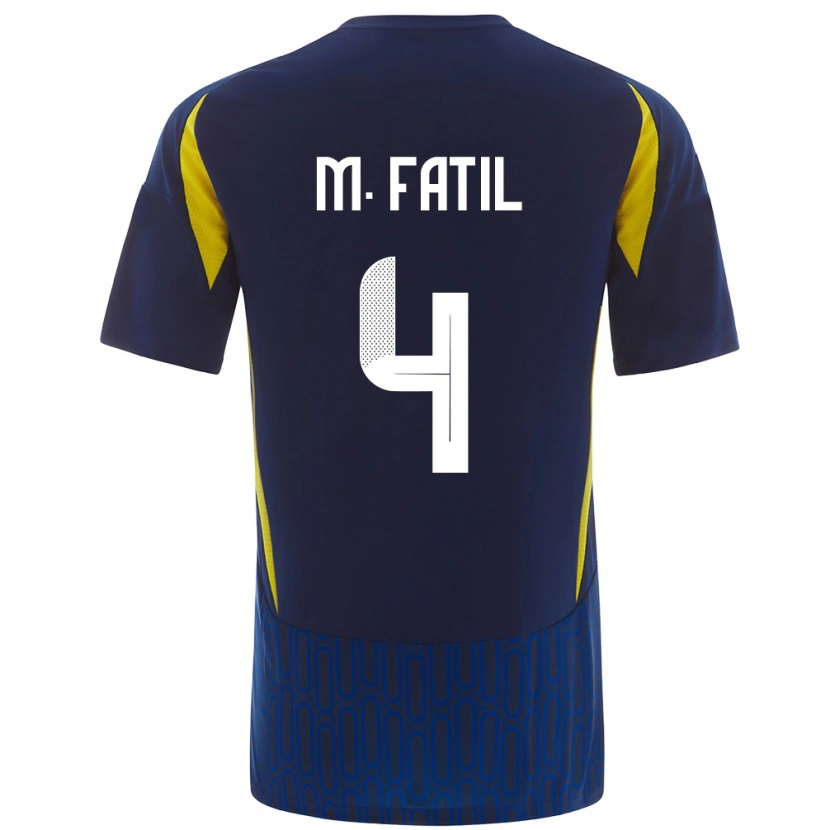 Danxen Uomo Maglia Mohammed Al-Fatil #4 Blu Giallo Kit Gara Away 2024/25 Maglietta