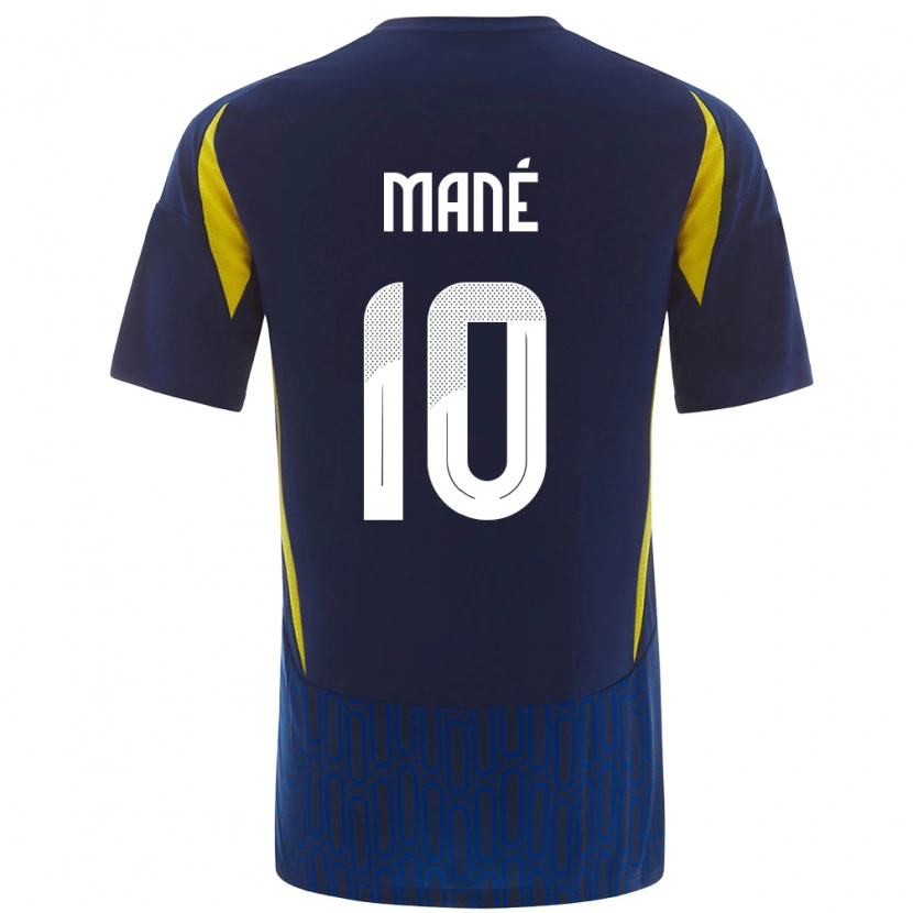 Danxen Uomo Maglia Sadio Mané #10 Blu Giallo Kit Gara Away 2024/25 Maglietta