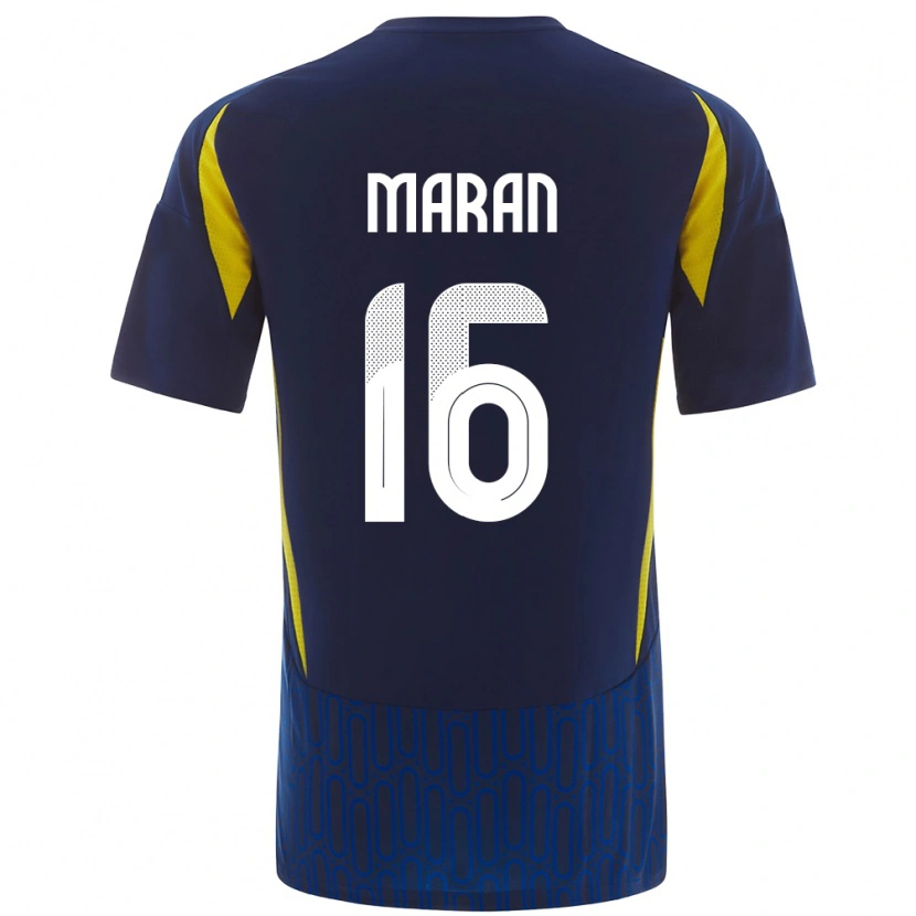 Danxen Uomo Maglia Mohammed Maran #16 Blu Giallo Kit Gara Away 2024/25 Maglietta