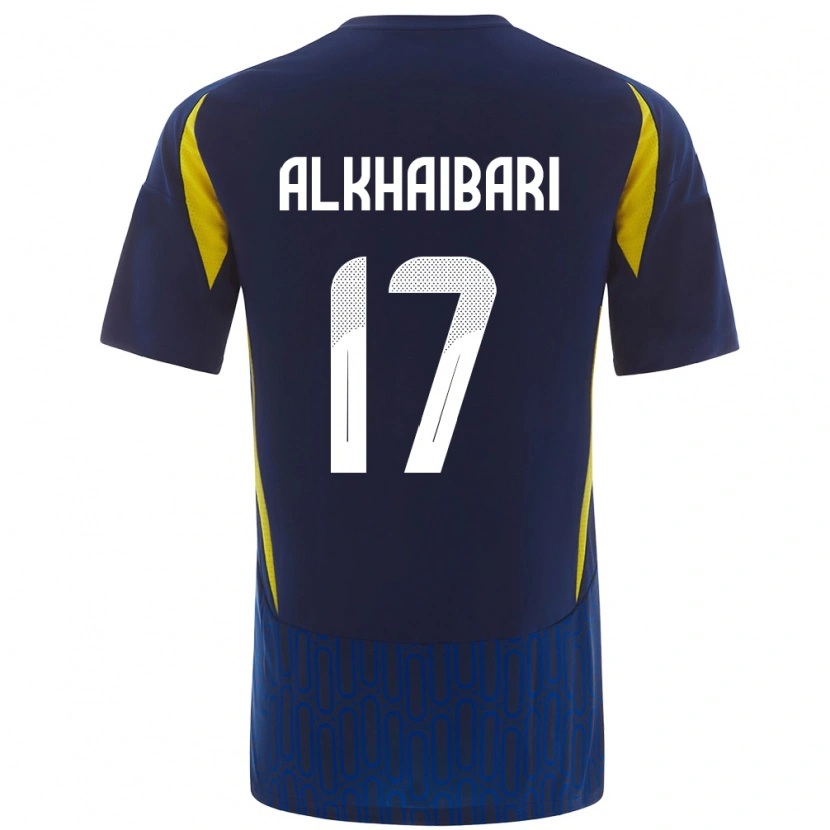 Danxen Uomo Maglia Abdullah Al-Khaibari #17 Blu Giallo Kit Gara Away 2024/25 Maglietta