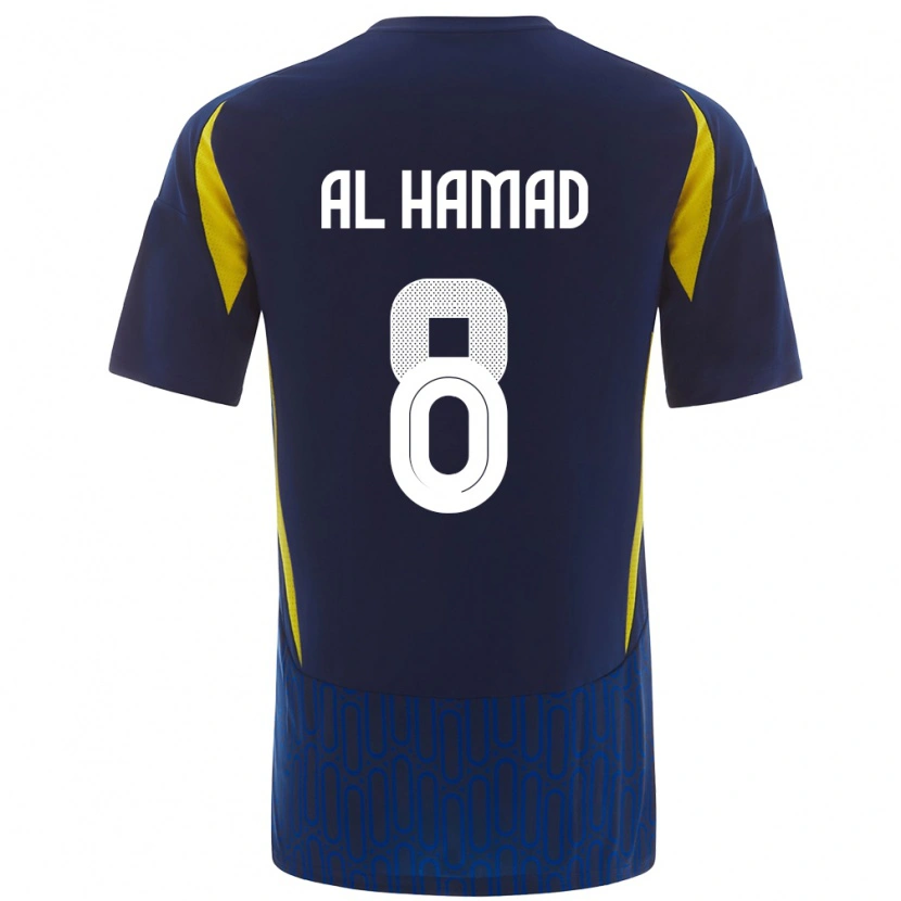 Danxen Uomo Maglia Sara Al-Hamad #8 Blu Giallo Kit Gara Away 2024/25 Maglietta