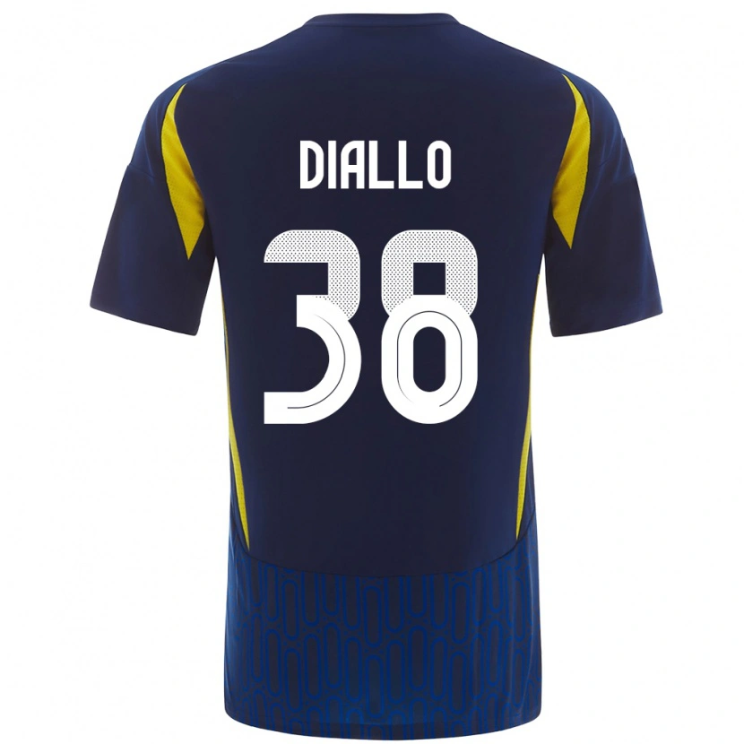 Danxen Uomo Maglia Aminata Diallo #38 Blu Giallo Kit Gara Away 2024/25 Maglietta