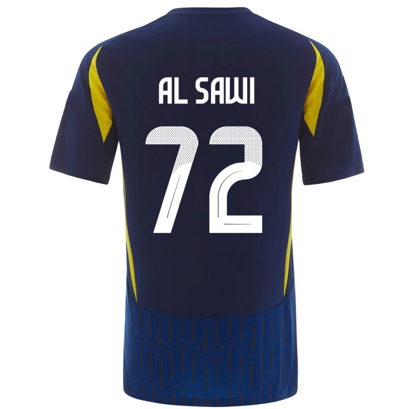 Danxen Uomo Maglia Etaf Al-Sawi #72 Blu Giallo Kit Gara Away 2024/25 Maglietta
