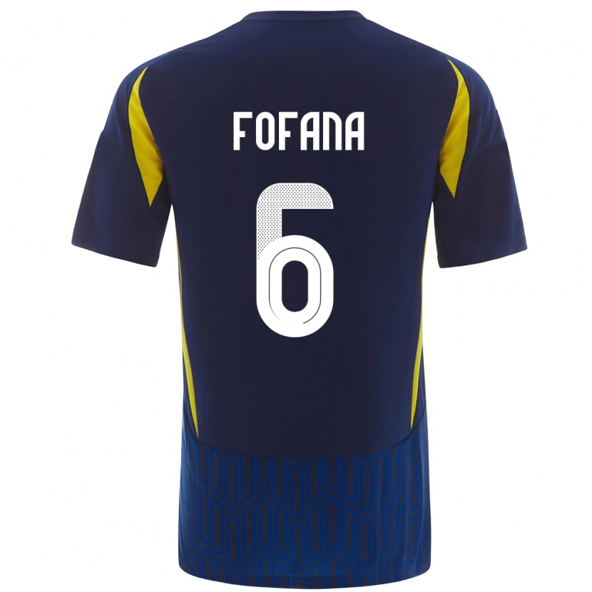 Danxen Uomo Maglia Seko Fofana #6 Blu Giallo Kit Gara Away 2024/25 Maglietta