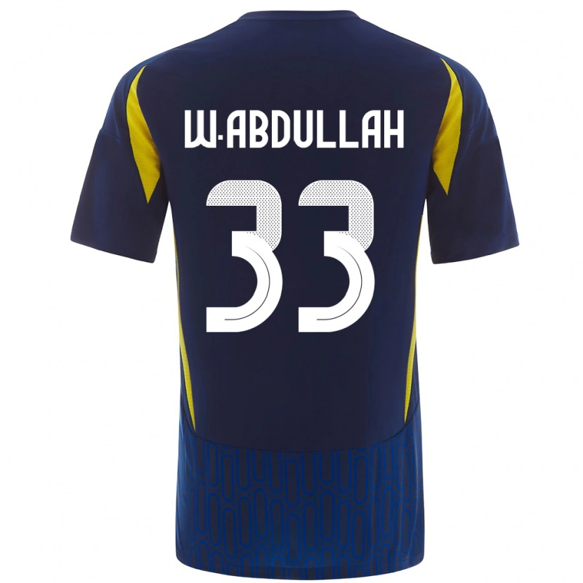 Danxen Uomo Maglia Waleed Abdullah #33 Blu Giallo Kit Gara Away 2024/25 Maglietta