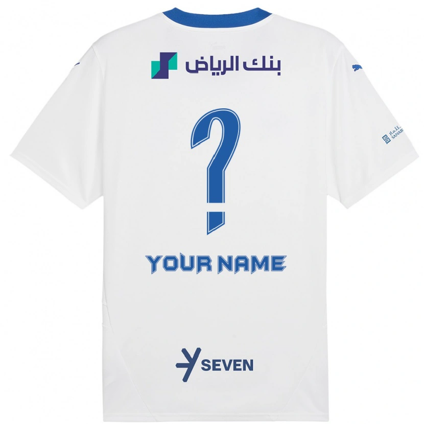 Danxen Uomo Maglia Il Tuo Nome #0 Bianco Blu Kit Gara Away 2024/25 Maglietta
