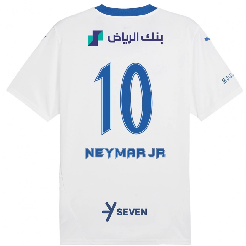 Danxen Uomo Maglia Neymar #10 Bianco Blu Kit Gara Away 2024/25 Maglietta
