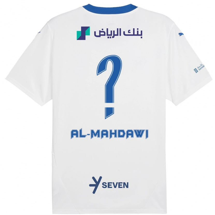 Danxen Uomo Maglia Ali Al-Mahdawi #0 Bianco Blu Kit Gara Away 2024/25 Maglietta